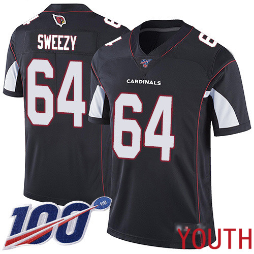 Arizona Cardinals Limited Black Youth J.R. Sweezy Alternate Jersey NFL Football #64 100th Season Vapor Untouchable->youth nfl jersey->Youth Jersey